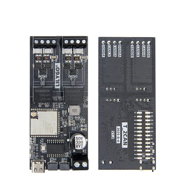 Udviklingskort, ESP32-S3 Chipset, Trådløs Forbindelse,T-2CAN, 2 x DÅS