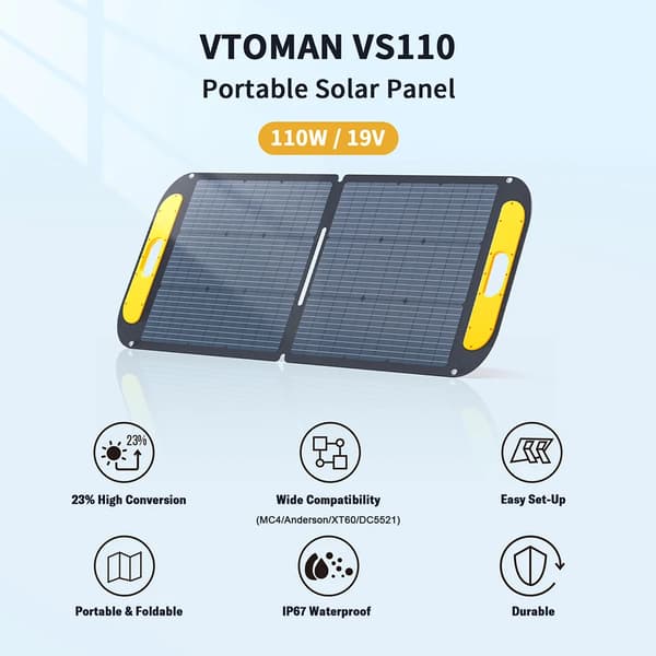Solpanel, Hög Effektivitet, Bärbar Design,VTOMAN VS110
