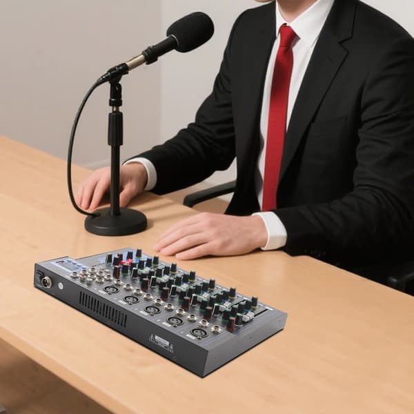 Lydmixer Console, 7 Kanaler, Højkvalitetslyd,sort