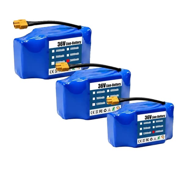 Litiumjonbatteripack, 20000mAh kapacitet, 36V spänning,36v 20000mAH-3PCS