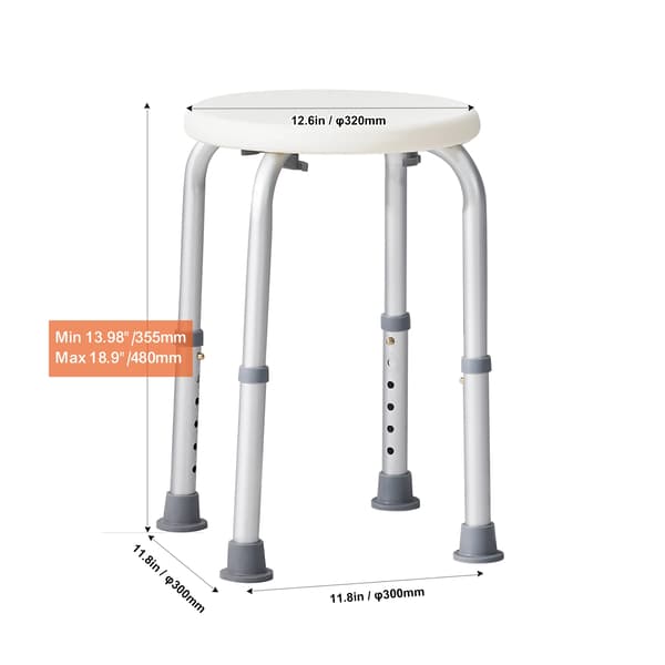 Duschstol, Justerbar Höjd, Halkfri Design,Typ 1
