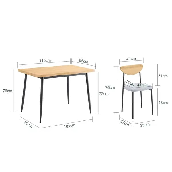 Matbordset, Kompakt Design, Bekväma Stolar,NATUR
