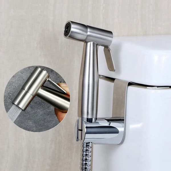 Bidet Dusch, Rostfritt Stål, Väggmonterad,Ljusgrå