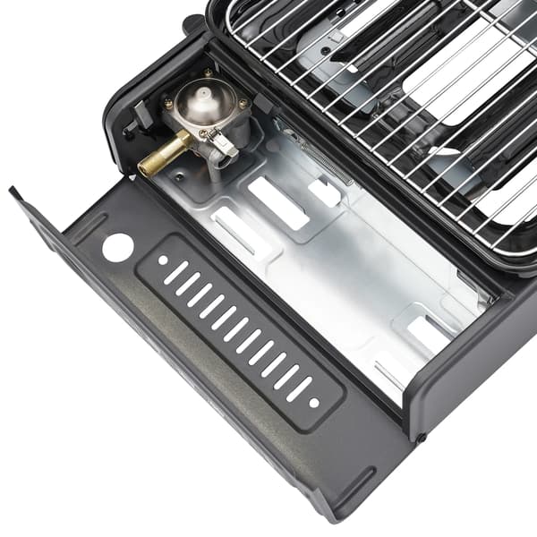 Gasgrill, Bärbar Design, Justerbar Eldkontroll,svart