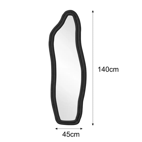 Spejl, Moderne Design, Helkropsrefleksion,Sort 140x45cm