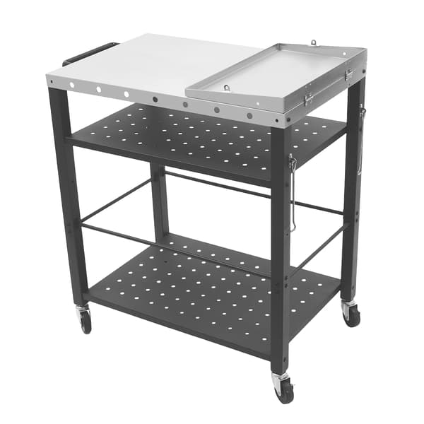 BBQ-vogn, Foldbart design, God opbevaringsplads,Sølv
