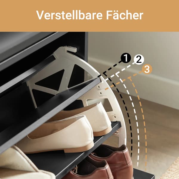 Sko Bænk, Kompakt Design, Behagelig Siddeplads,sort