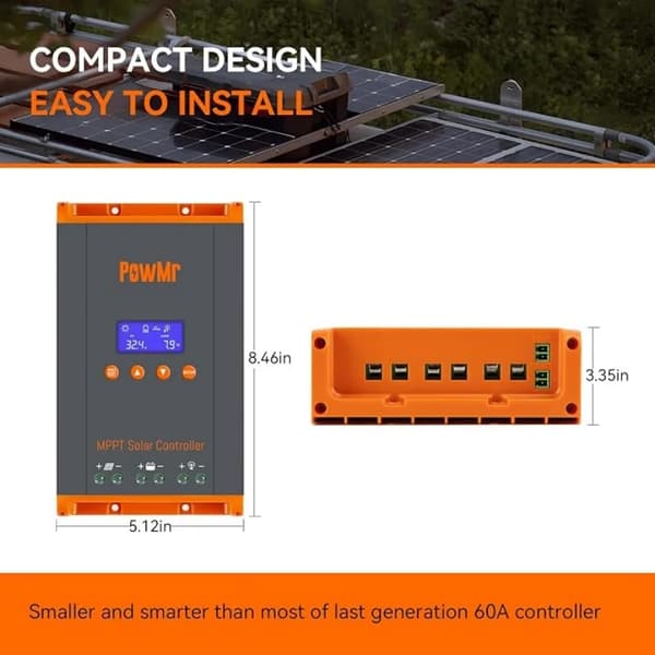 Solcellelader, 60A, Smart Lade Teknologi,MPPT 60A Pro