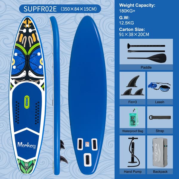 Oppustelig Paddle Board, Hurtig Oppustning, Høj Stabilitet,Blå Graffiti