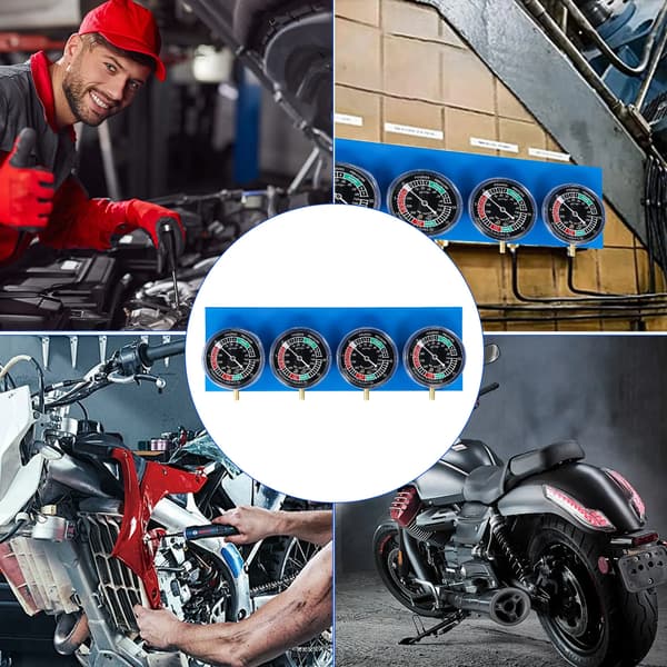 Karburator Synkroniseringsværktøj, Multi-Målesystem, Holdbar Konstruktion,til 4 cylinder