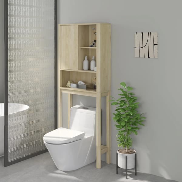 Toalettsskåp, Modern Stil, Justerbar Bricka,VIT