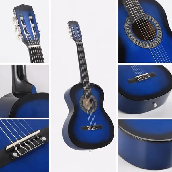 Klassisk Gitarr, Lönnträ Konstruktion, Lätt att Spela,Blå