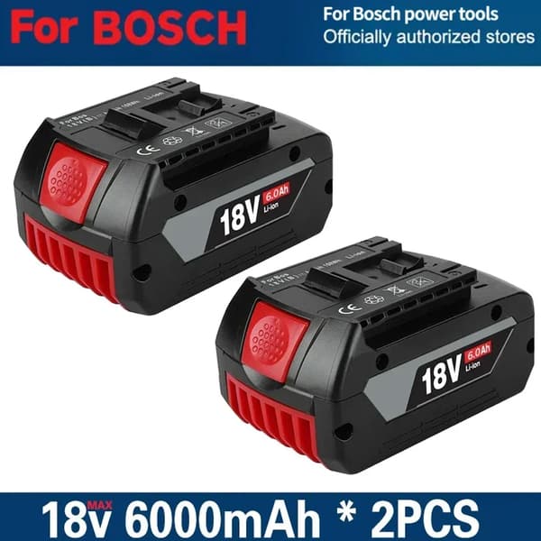 Lithiumbatteri, 18V, 6000mAh kapacitet,2stk batteri 6.0AH
