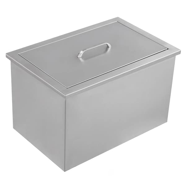 Isbehållare, Isolerad, Bärbar med Avloppssystem,Silver
