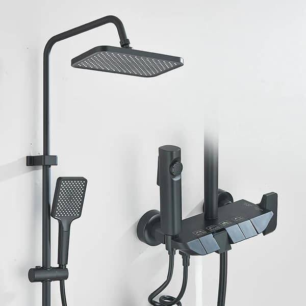 Duschset, Modern Design, Dubbelkontroll,Svart