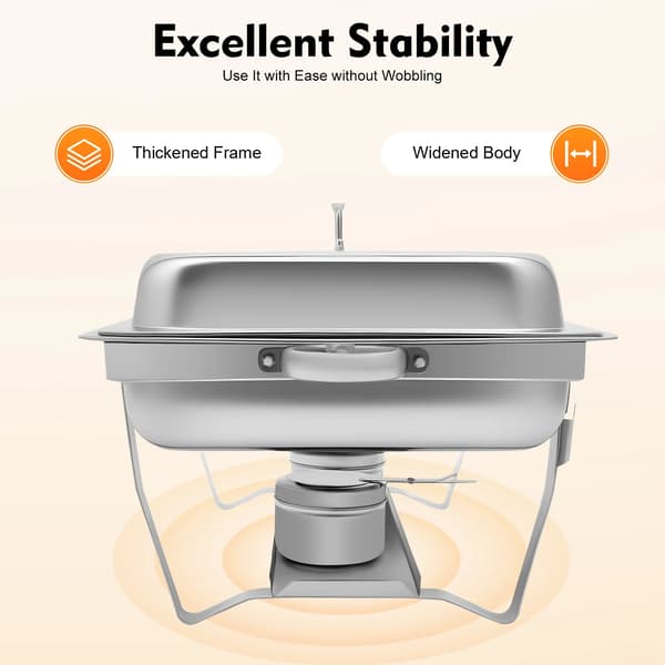 Chafing Dish Bufféset, Rostfritt Stål, 9L Kapacitet,Silver