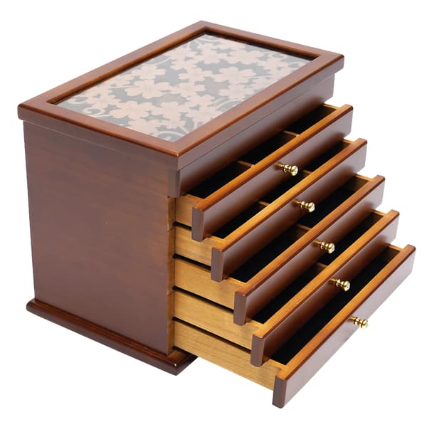 Smykkeorganisator, 6-lags design, holdbart materiale,Brun