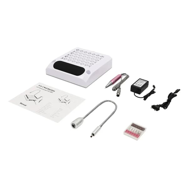 Neglemaskine, LED-lys, Støvsamler,HVID