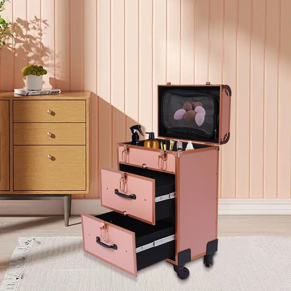 Makeup Taske, Bærbar Design, Rummelig Opbevaring,Guld
