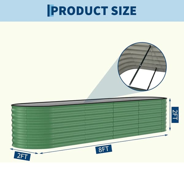 Höjd trädgårdsbädd, Hållbart material, Ergonomisk design,Grön 240x60x60cm