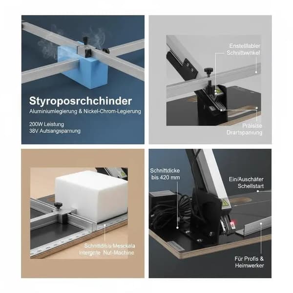 Styrofoamskärare, 200W Effekt, 360℃ Temperatur, VIT