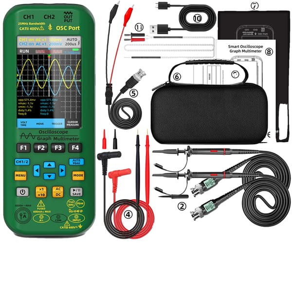 Digital multimeter, dubbelkanal, 50MHz oscilloskop,O7 Kit