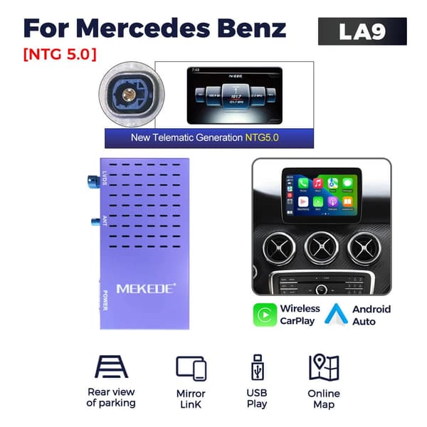 Bil Smart Video Box, Trådlös CarPlay, Stöd för Android Auto,LA9  NTG5.0
