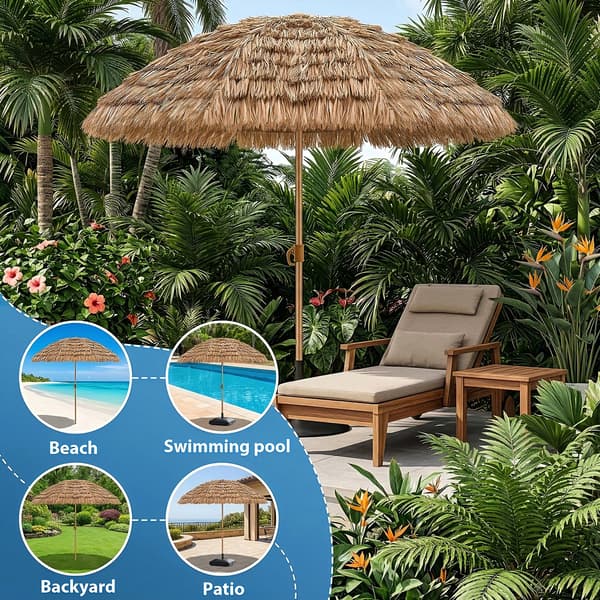 Strandparaply, UPF 30-skydd, Justerbar lutning,Kaki