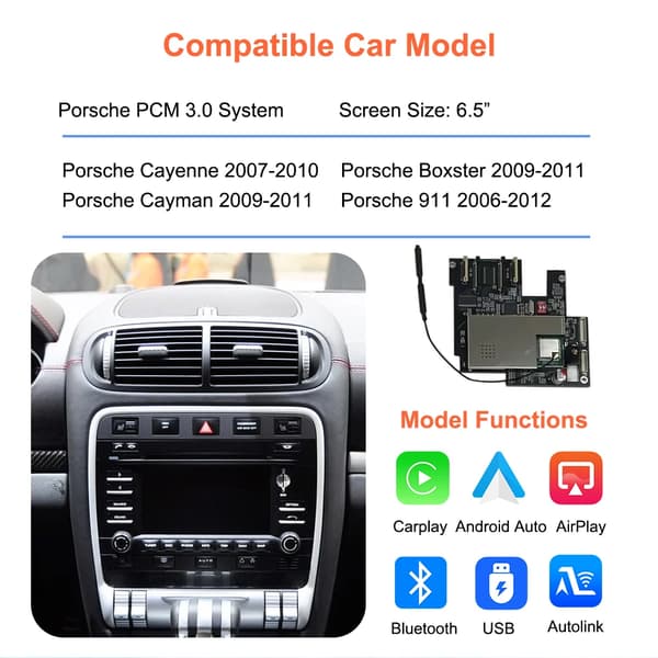 CarPlay Retrofit Kit, Porsche Kompatibilitet, Problemfri Smartphone Integration,PCM 3.0 System