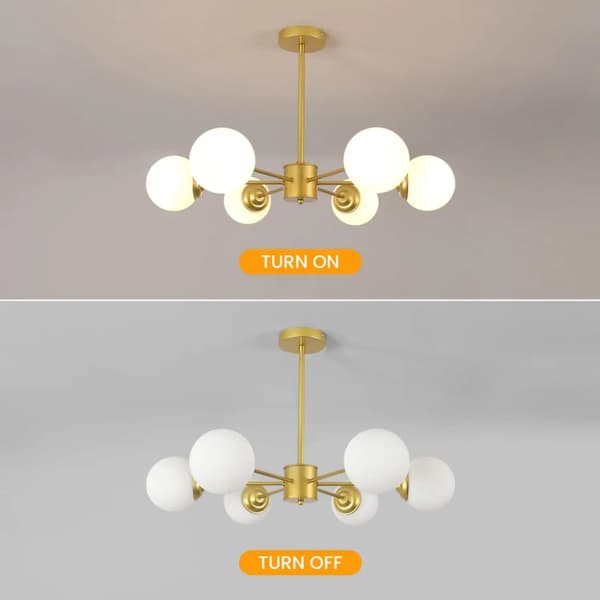 Kronleuchter, Moderne Globus Design, Flush Mount Installation,6-hoveder