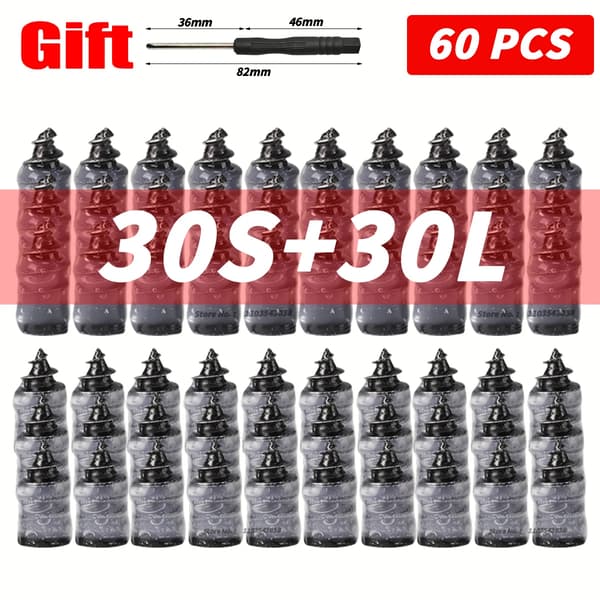 Däckreparationssats, Lätt installation, Hållbart gummimaterial,60Pcs Blandat