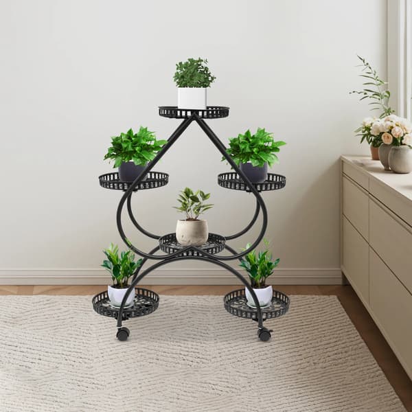 Planteholder, Hjerteformet Design, 6-Lags Mobilitet,sort