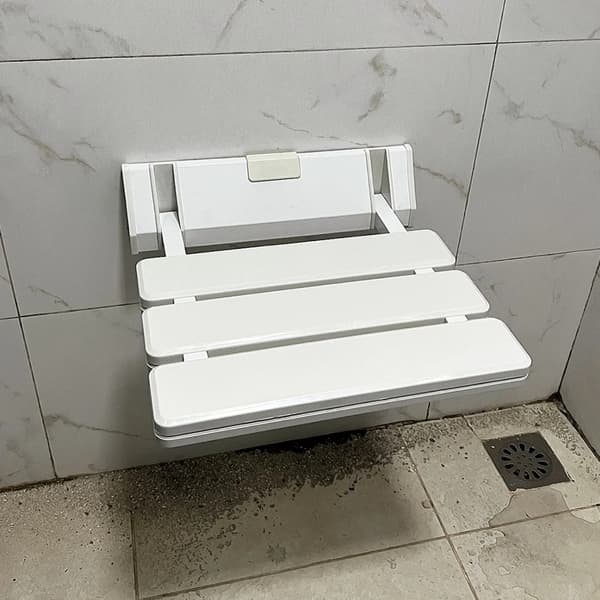 Duschstol, 90° Fällbar, Väggmonterad Design,Rosa