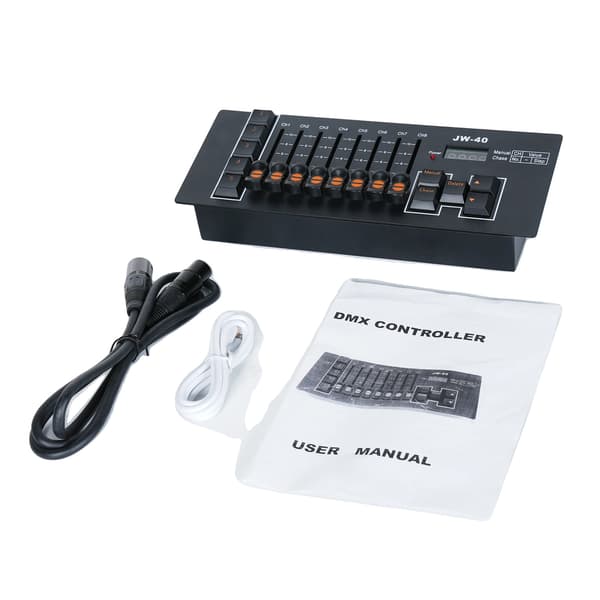 DMX-controller, 40 kanaler, batteridrevet,Sort