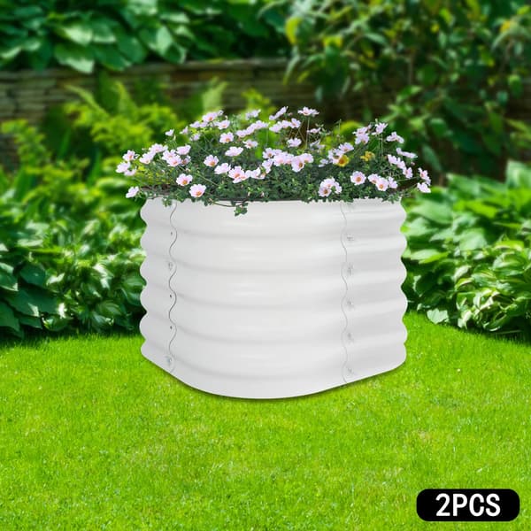 Havebed, Rustfrit Materiale, Rummelig Planteplads,HVID