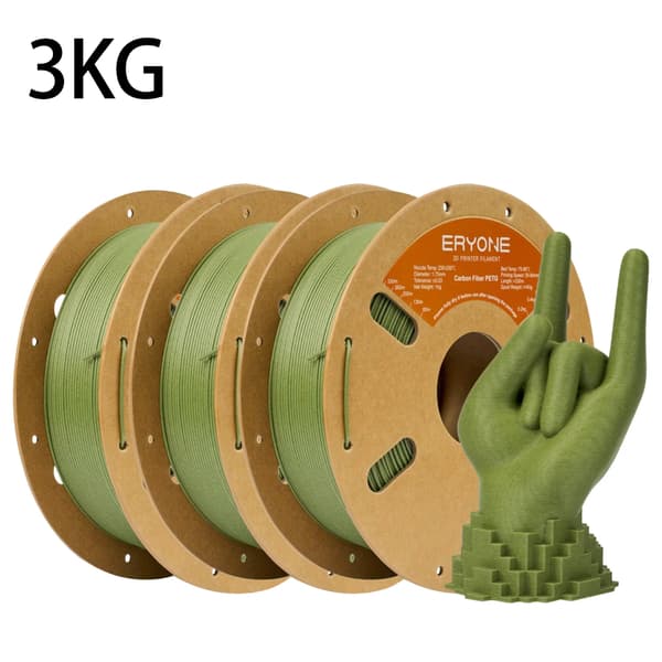 3D-printer filament, kulfiber materiale, 320 meter længde,PETG-CF Græsgrøn