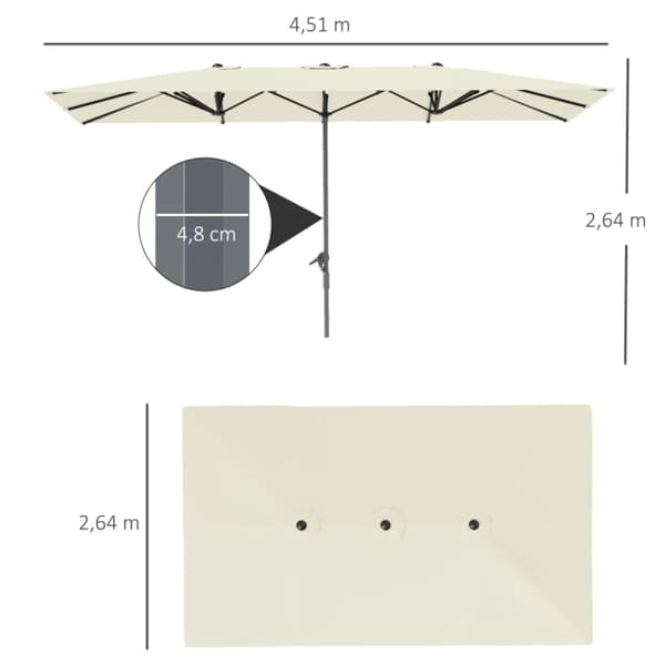 Solskyddsparaply, UV-skydd 50+, Vindresistent design,Beige