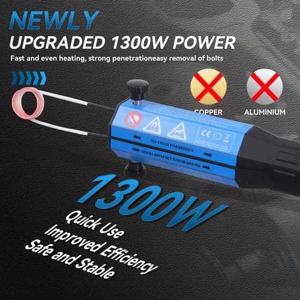 Magnetisk induktionsvarmer, 1300W effekt, flere spole størrelser,1300W