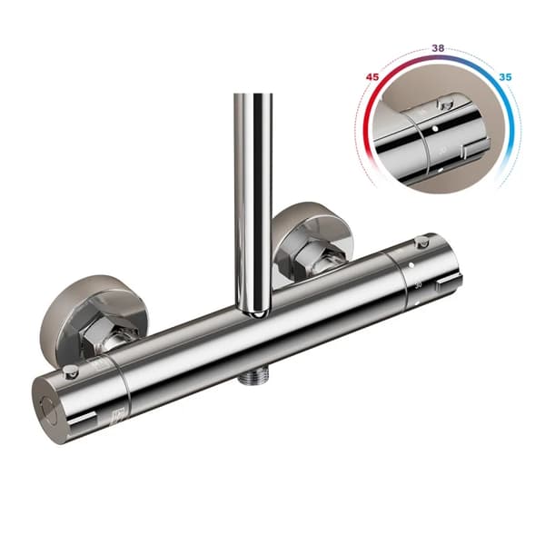 Brusesæt, Justerbar Højde, Forkromet Finish,Krom