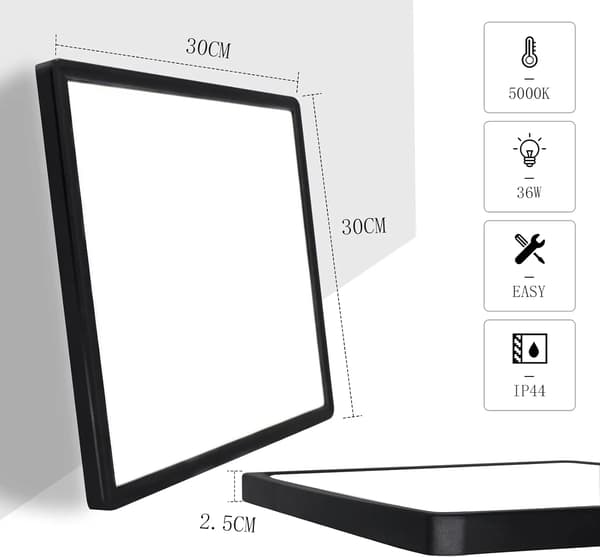 Loftlampe, Energi Effektiv, Moderne Design,sort
