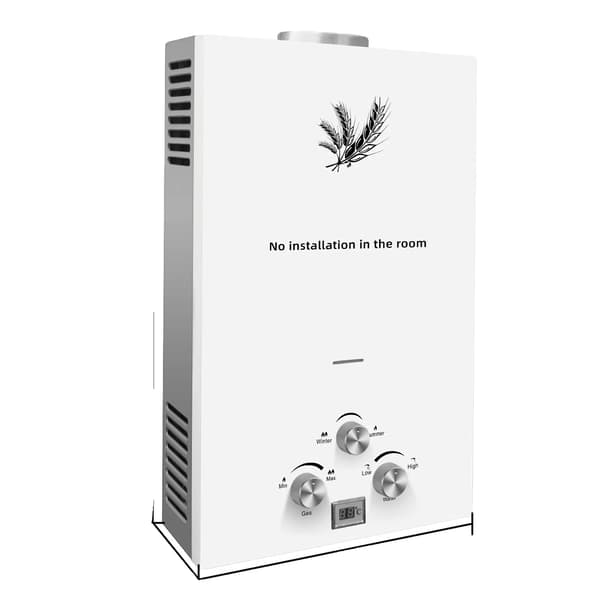 LPG Varmvattenberedare, Väggmonterad, LED-display,Vit 8L