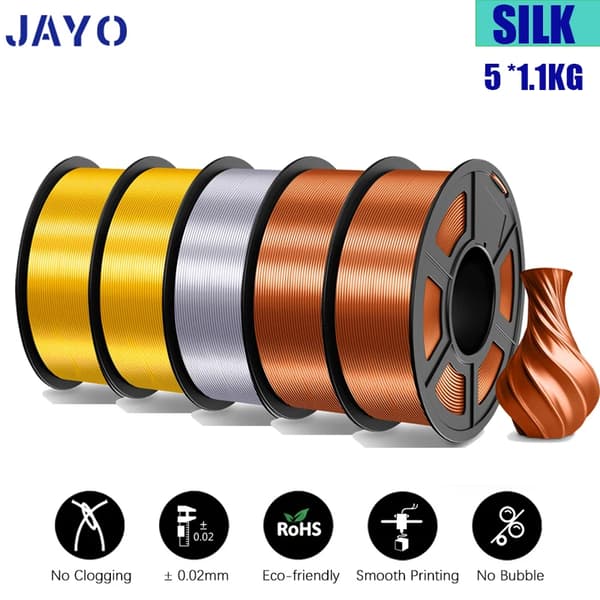 3D Filament, PLA Plus Silk, Glat Printoplevelse,Silke Sølv 5.5kg