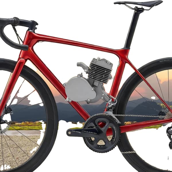Cykelmotor Kit, 80CC 2-Takts, 40 km/h Max Hastighet,Silver