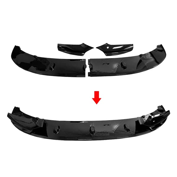 Front Lip Spoiler, ABS Plast, Modulært Design,sort