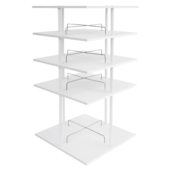 Sko Rack, 4 Niveauer, 360° Rotérbar,Hvid