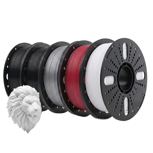 3D-printer filament, PETG-material, 1,75 mm diameter,2BK-1WT-1RD-1GY