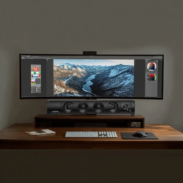 Computer Højttaler, USB-drevet, RGB LED-baggrundsbelysning,Sort, Højttaler