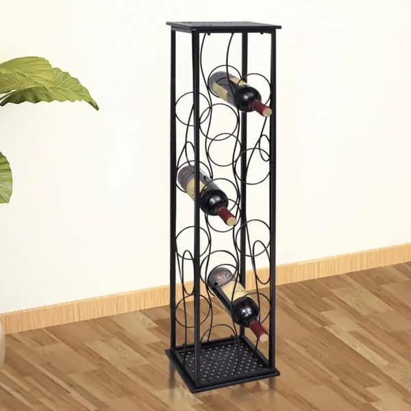 Flaskeholder, Metal Konstruktion, Moderne Design,sort