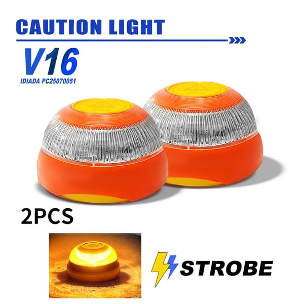 Nødlys, Geolokalisering, DGT 3.0 Certificeret,2PCS V16