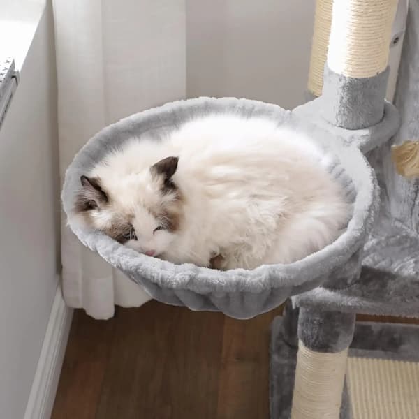 Kattträd, Stabil Design, Bekväma Sovområden,GRÅ